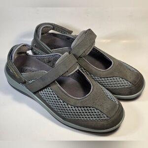 Ortho Feet Women's Leather Sanibel Mary Jane Gray Orthotic Shoes Size 9 Wide